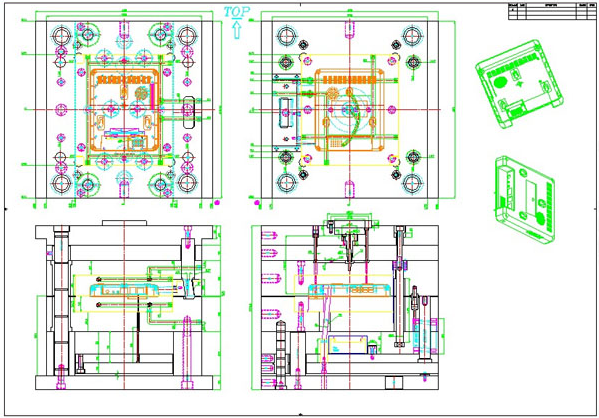 三板模模具2D組立圖設計組裝圖